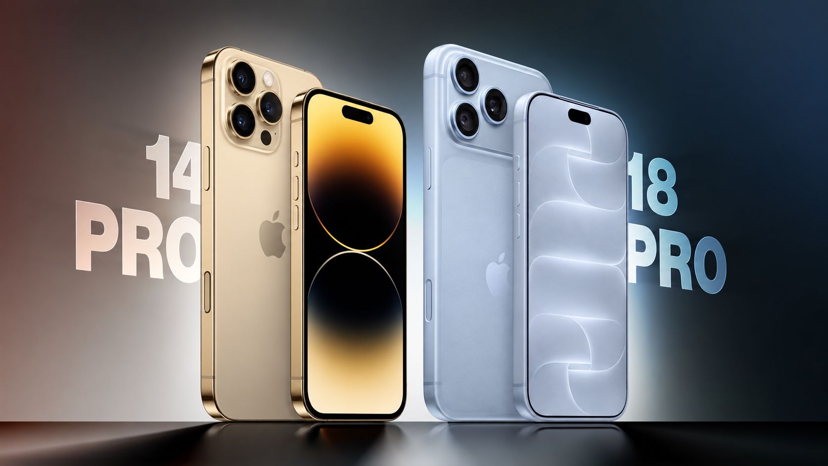 Srovnání iPhone 14 Pro a iPhone 18 Pro