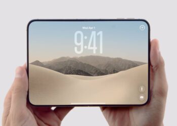 iPhone Duo se skládacím displejem a poměrem stran 1:1,4