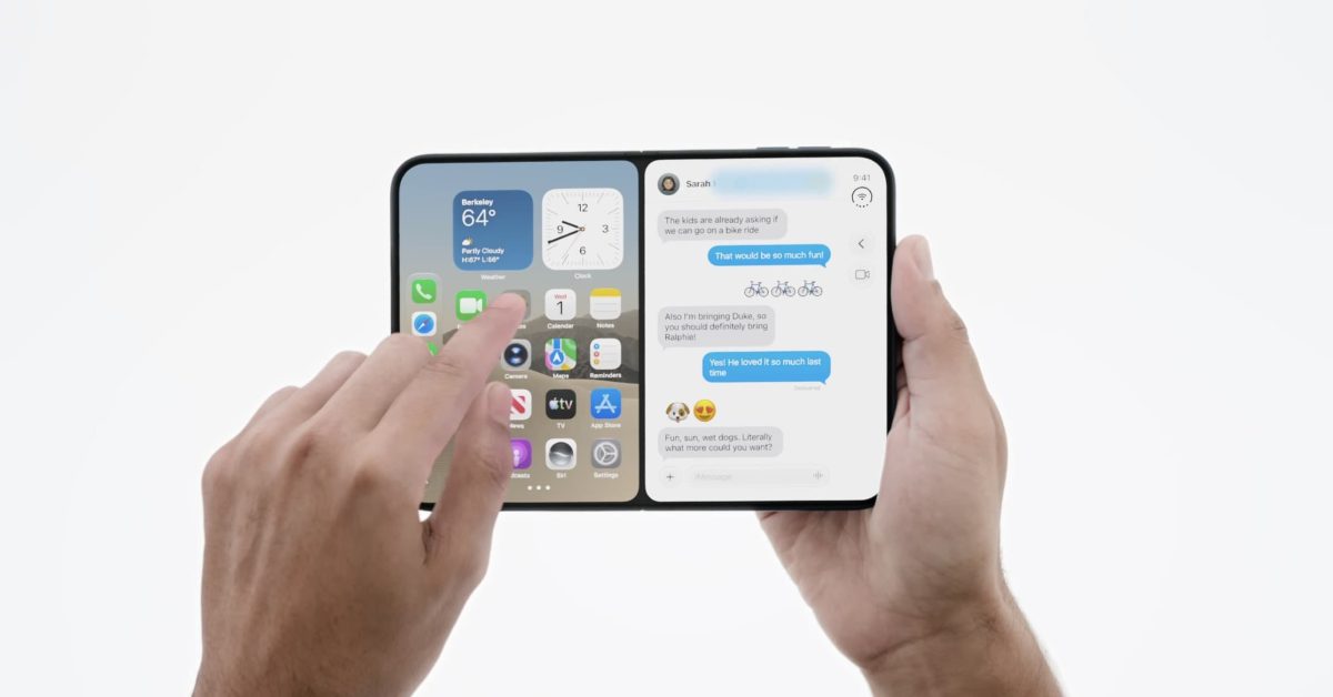 Skládací iPhone Duo s rozdělenou obrazovkou