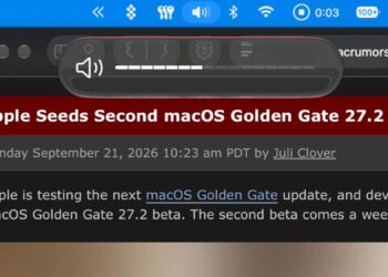 Nový posuvník hlasitosti a jasu v macOS 27.2 beta