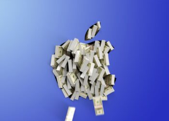 iPhone 18 Pro vedle klesajícího grafu akcií Applu