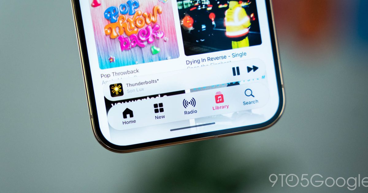 Apple Music 7.0 pro Android s plovoucí navigací Liquid Glass