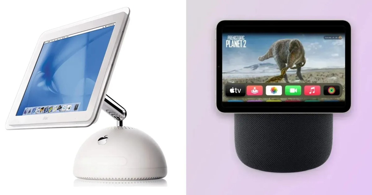 Vizualizace chytrého domácího hubu Apple HomePad s displejem
