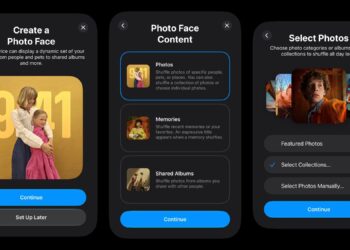 Apple Home Hub s fotorežimem zobrazujícím snímky z iCloudu